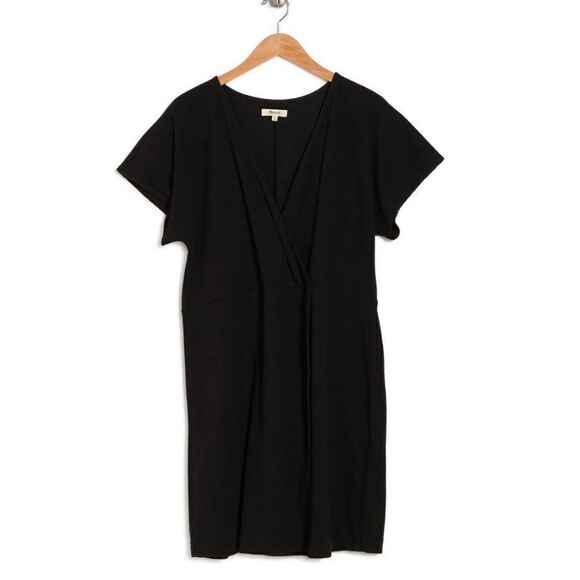MADEWELL Texture Thread Wrap Dress, Classic Chic, Black, Size 3X (22W - 24W) NWT - Picture 3 of 3